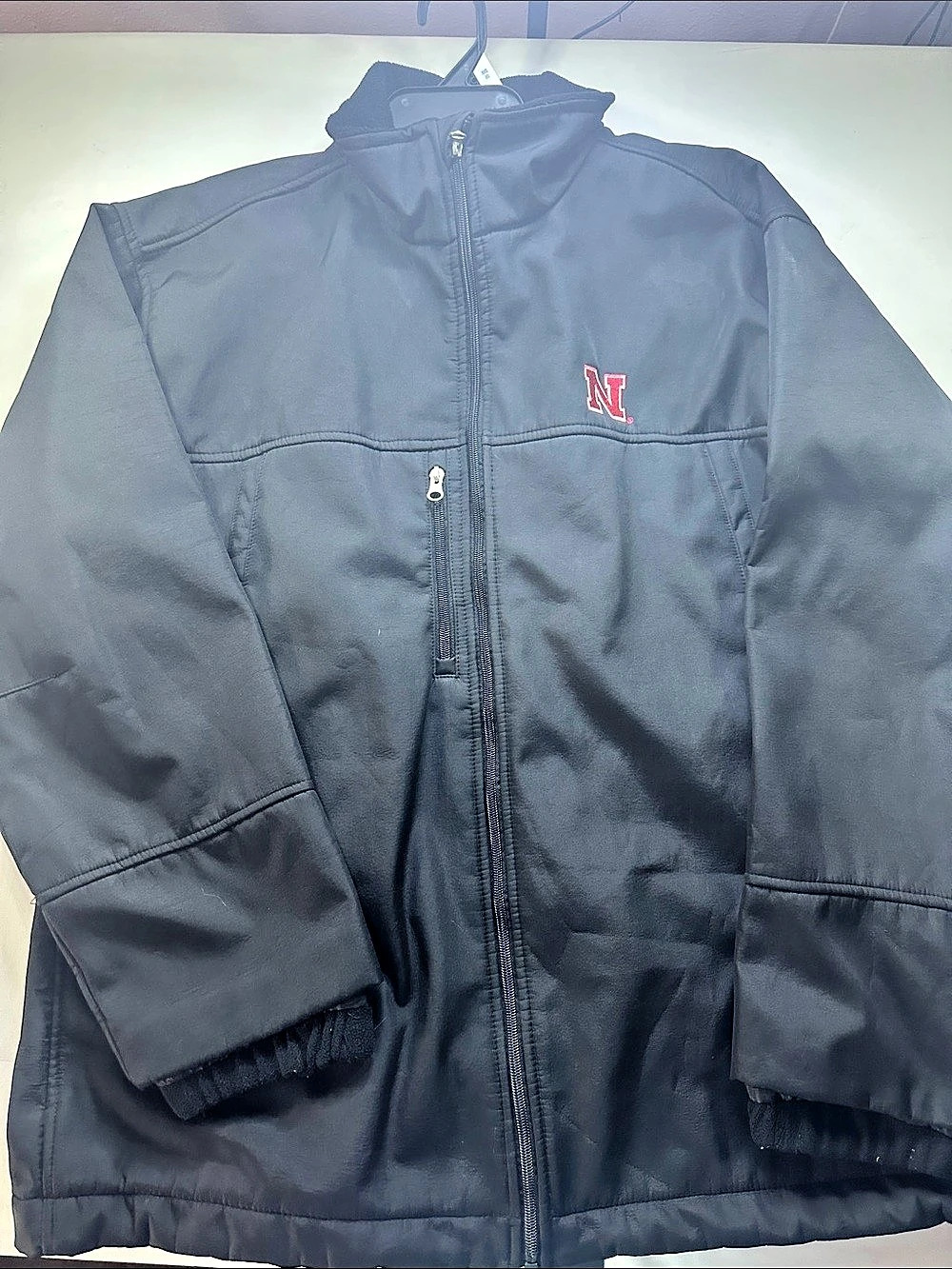 Genuine Stuff Men's Nebraska Black Polyester Jacket Size Large Like New